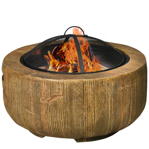 Feuerschale Feuerstelle mit Deckel Feuerkorb mit Schürhaken