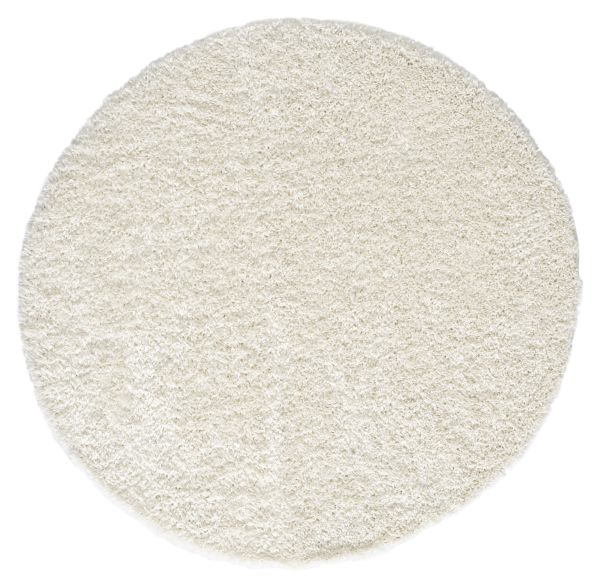 Teppich Elodie, 150cm x 150cm, Farbe Weiß, rund, Florhöhe 37mm