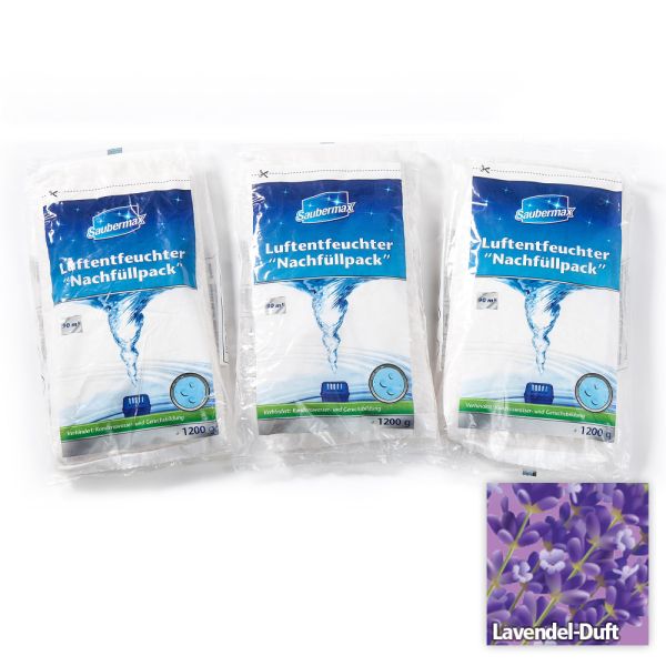 Saubermax Luftentfeuchter Nachfüllpack mit Lavendel-Duft - 3er Pack