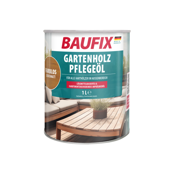BAUFIX Gartenholz-Pflegeöl farblos, seidenmatt, 1 Liter