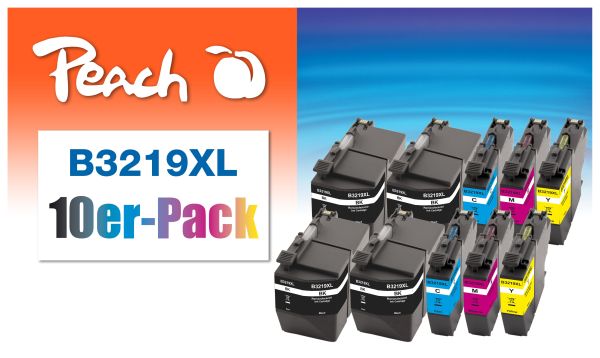 Peach 10er-Pack Tintenpatronen ersetzt Brother LC-3219XL