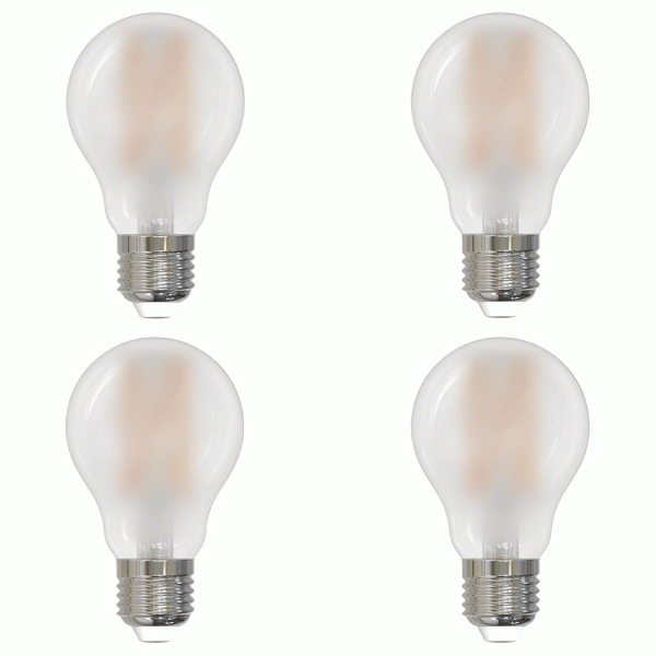 I-Glow LED-Filament-Leuchtmittel-Set, Birne E27 matt - 4er-Set