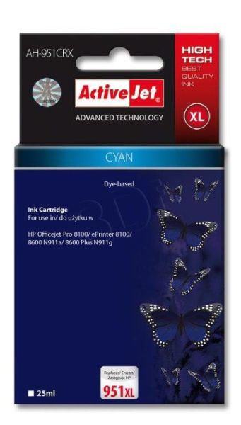 TIN ACTIVEJET AH-951CRX XL Refill für HP No.951XL cyan