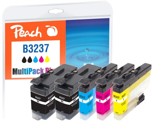 Peach Spar Pack Plus Tintenpatronen, ersetzt Brother LC-3237