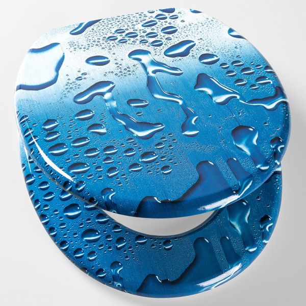 badkomfort Design-WC-Sitz mit Absenkautomatik, Wasser blau