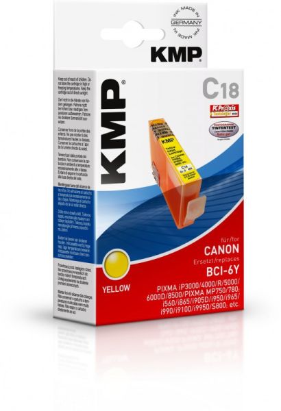 KMP C18 Tintenpatrone ersetzt Canon BCI6Y (4708A002)