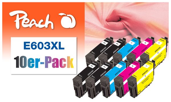 Peach 10er-Pack Tintenpatronen ersetzt Epson No. 603XL