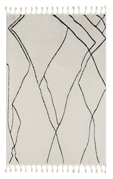 Teppich Moroccan Escape, 140 cm x 200 cm, Farbe weiß, rechteckig, Florhöhe 19mm