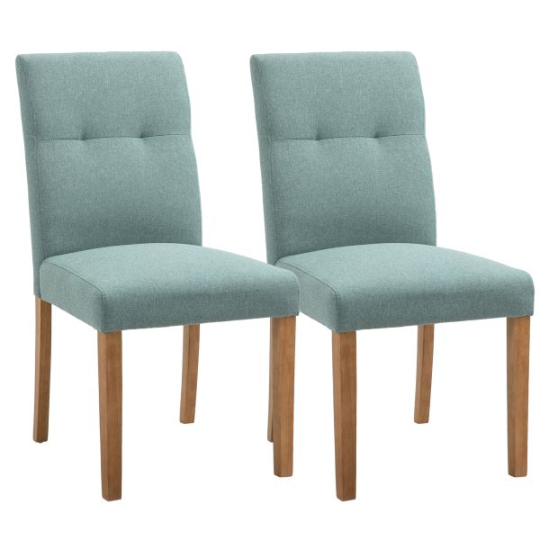 Esszimmerstühle 2er-Set mit gepolstertem Sitz Stuhl Polsterstuhl Leinen-Polyester-Gewebe Schaumstoff