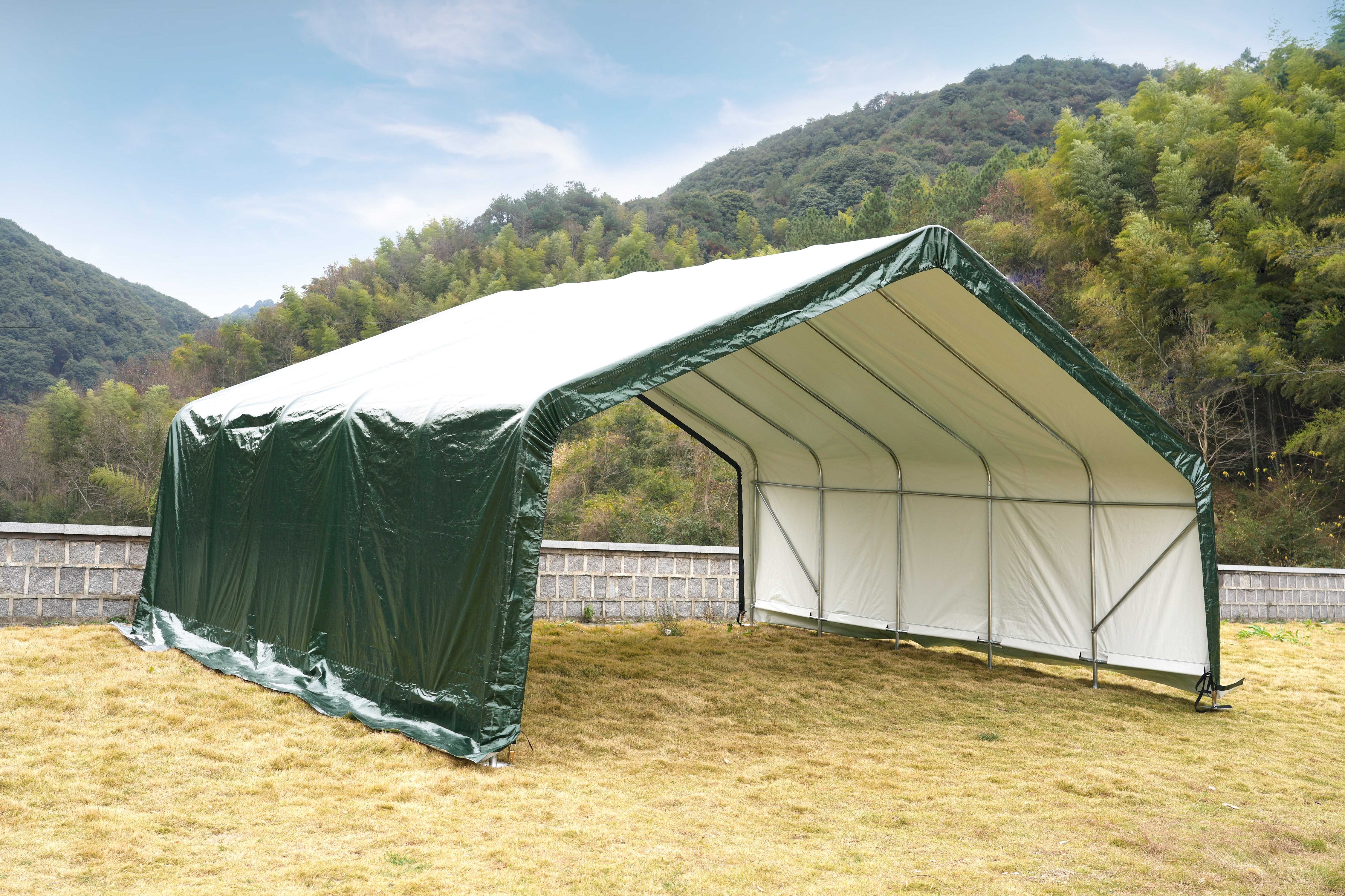GreenYard® Weidezelt-Überdachung - ca. 670 x 610 x 320 cm Grün | Norma24
