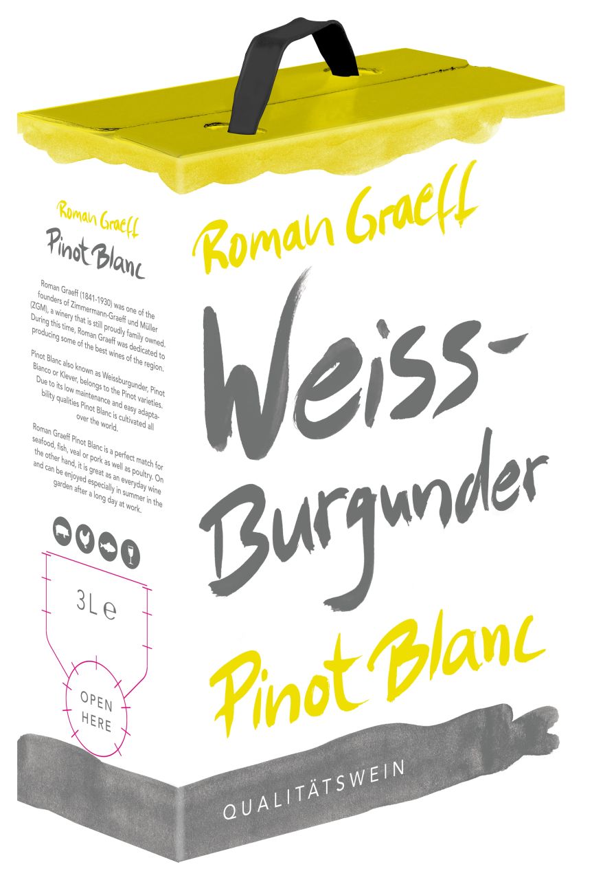 Roman Graeff Weissburgunder Pinot Blanc Rheinhessen QBA Trocken 3l Zimmermann-Graeff Norma24 DE