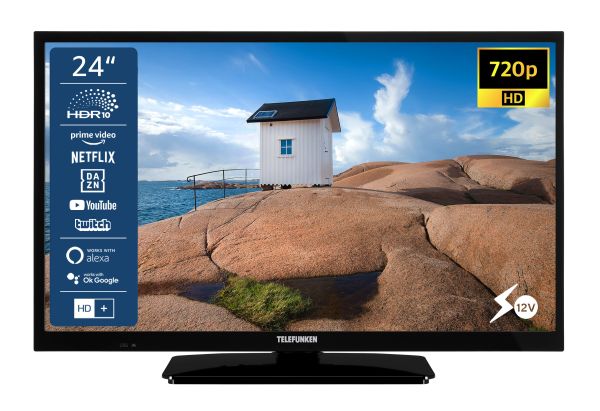 TELEFUNKEN XH24SN550MV 24 Zoll Fernseher/Smart TV (HD Ready, Triple-Tuner, 12 Volt) - 6 Monate HD+ i