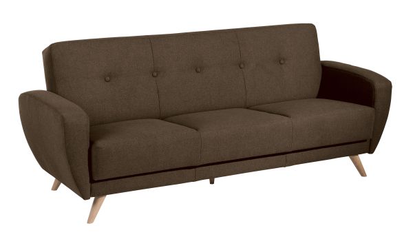 Max Winzer Jerry Sofa 3-Sitzer mit Bettfunktion braun