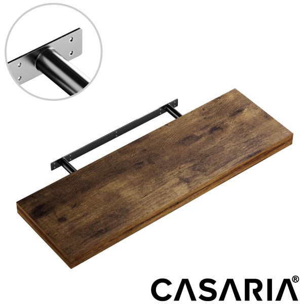 Casaria® Wandregal Schweberegal 70cm Eiche dunkel + Halterung