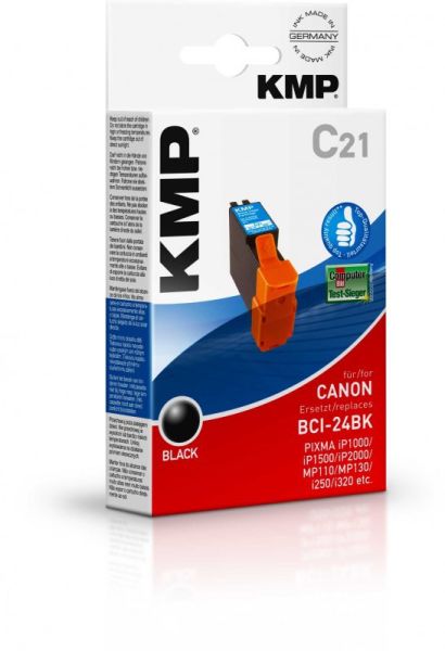 KMP C21 Tintenpatrone ersetzt Canon BCI24BK (6881A002)