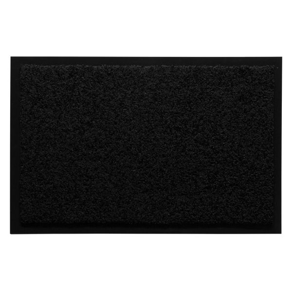 Fußmatte waschbar Gummiumrandung Schwarz 180 x 120 x 0,5 cm