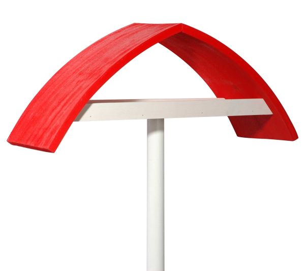 Luxus-Vogelhaus "New Wave" mit Ständer, weiß-rot