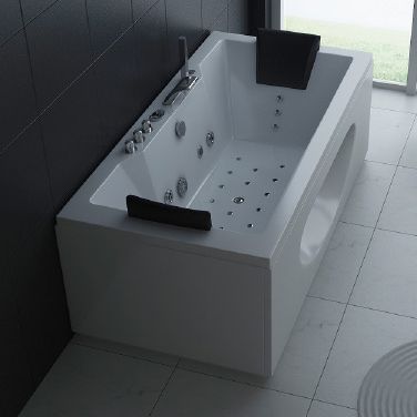 PureHaven Whirlpool 180x90 cm Heizung Reinigungsprogramm & Lichttherapie Wasserfall Bluetooth-fähige