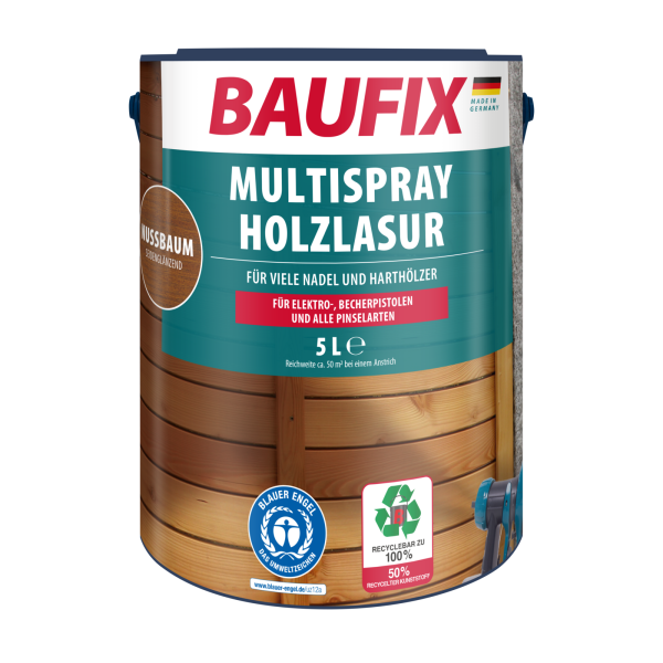 BAUFIX Multispray-Holzlasur nussbaum