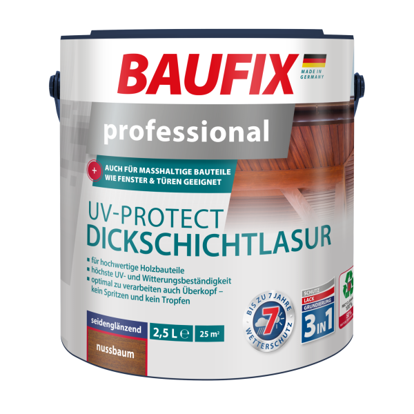 BAUFIX professional UV-Protect Dickschichtlasur nussbaum
