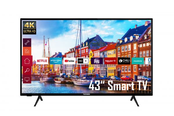 Telefunken XU43K700 43 Zoll Fernseher/Smart TV (4K, HDR Dolby Vision, Triple-Tuner) - 6 Monate HD+