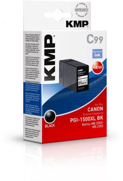 KMP C99 Tintenpatrone ersetzt Canon PGI1500XLBK (9182B001)