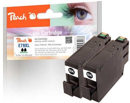 Peach Doppelpack Tintenpatronen schwarz kompatibel zu Epson No. 79XL, T7901