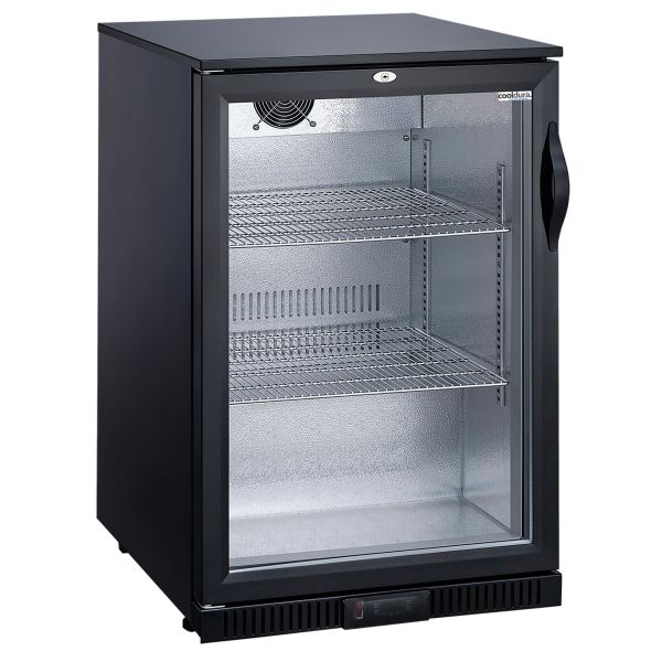 Cooldura Bar-Kühlschrank mit Glastür CBB1D 128 Liter Schwarz