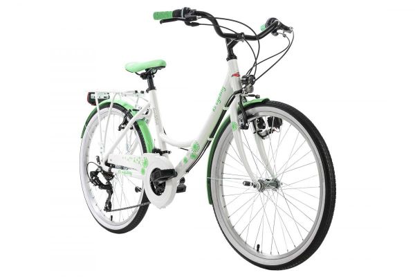 KS Cycling Kinderfahrrad 24'' Dandelion weiß-grün Alu-Rahmen