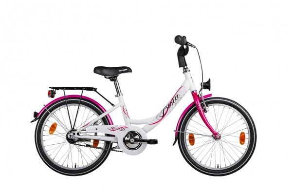 Biria Mädchen-Fahrrad  20", Weiß / Pink