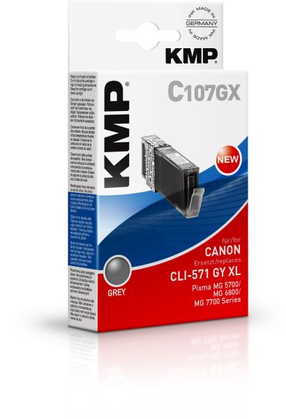 KMP C107GX Tintenpatrone ersetzt Canon CLI571GYXL (0335C001)