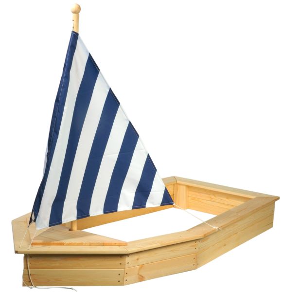 dobar Sandkasten "Schiff", blau-weißes Segel