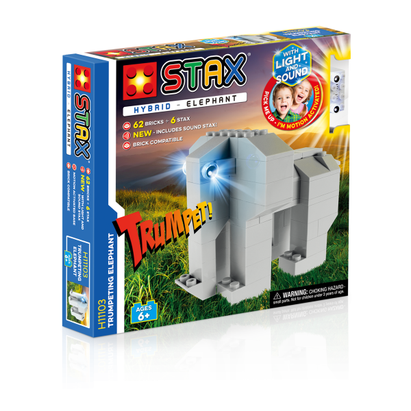 STAX® Bausatz Trompetender Elefant mit leuchtenden Augen