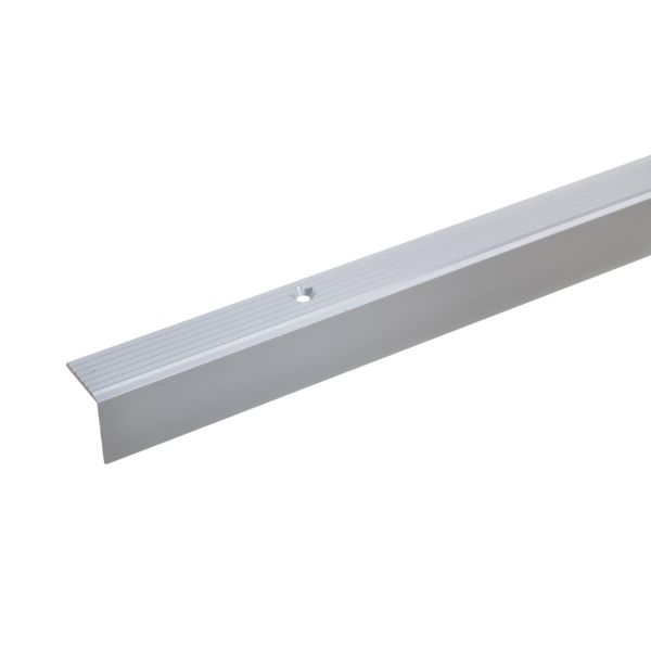 acerto - Aluminium Treppenwinkel-Profil - 135cm 20x20mm silber * Rutschhemmend * Robust * Leichte Mo