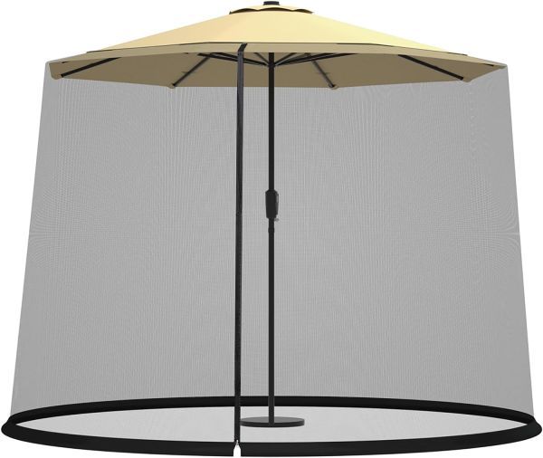 COSTWAY verstellbares Moskitonetz für 270-300 cm Sonnenschirme Pavillon