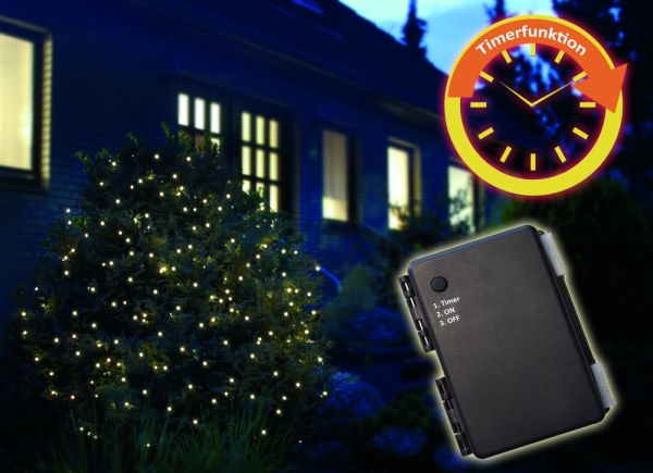 Star-Max LED-Batterielichterkette, 160 warmweiße LEDs