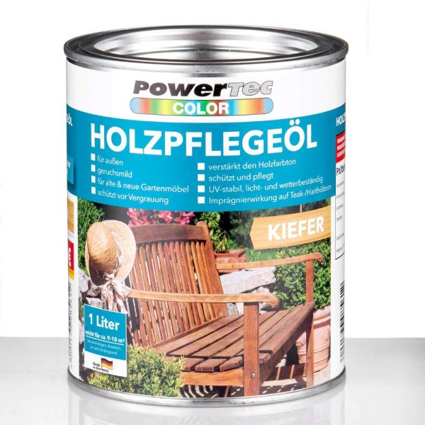 Powertec Color Holzpflegeöl, 1 Liter, Kiefer
