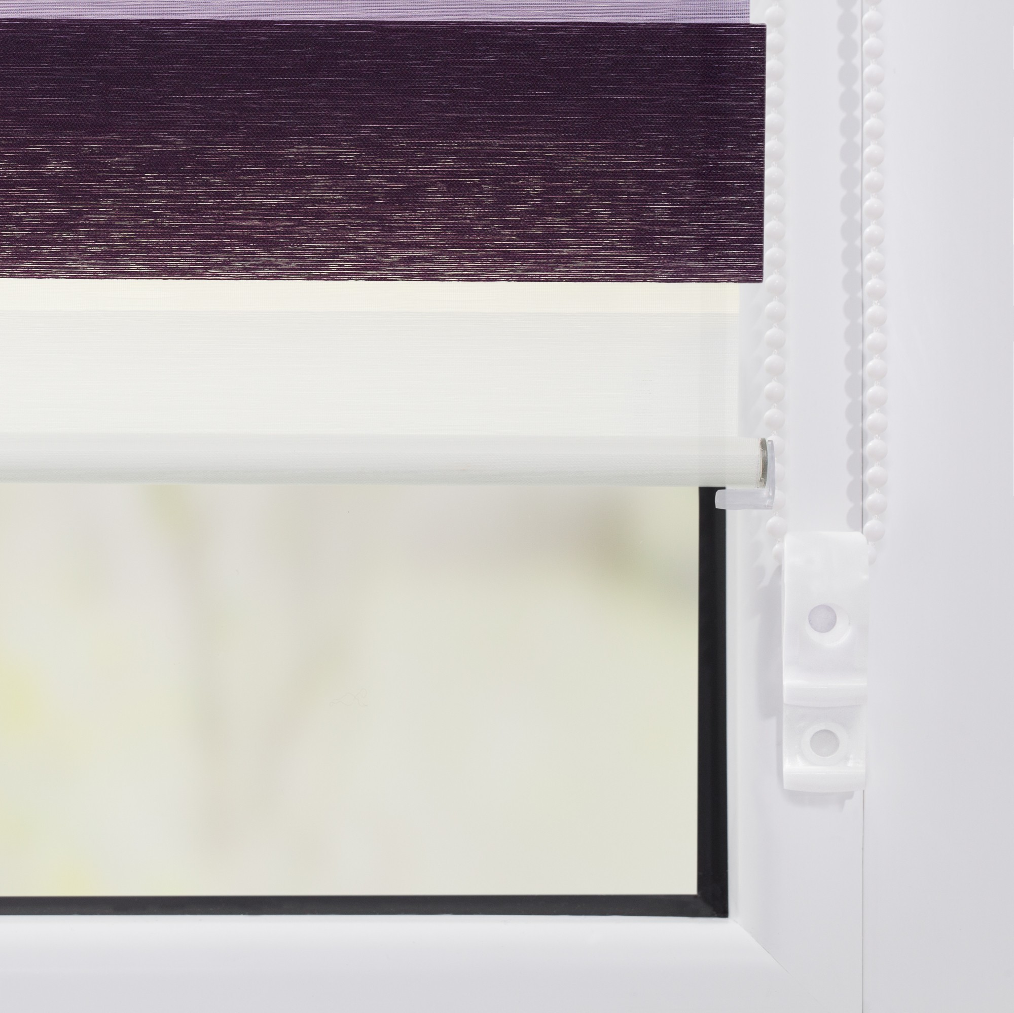Lichtblick Duo-Rollo Klemmfix, ohne Bohren, Bunt - Violett - Lila - Weiß,  60 x 150 cm (B x L) | Norma24