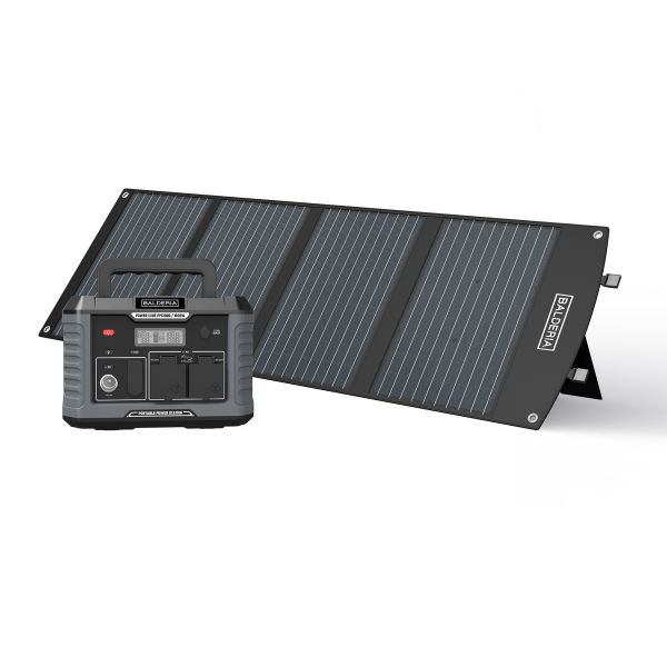 BALDERIA Power Set PS1000-120: Solar-Generator, Kraftwerk, Tragbare Powerstation 933Wh mit Solarpane