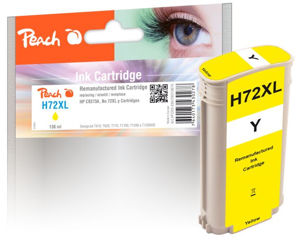 Peach Tintenpatrone gelb ersetzt HP No. 72XL Y