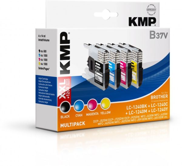 KMP B37V Tintenpatrone ersetzt Brother LC1240BK, LC1240C, LC1240M, LC1240Y