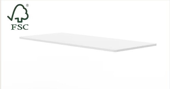 Tischplatte in 160(B)x80(T)x2,5(H) cm, MDF, Farbe:Weiß