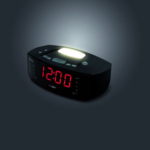 Caliber Digitaler PLL FM Uhrenradiowecker mit AUX-Eingang, Weck-/ Nachtlicht HCG101