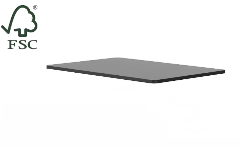 Tischplatte in 120(B)x60(T)x2,5(H) cm, MDF, Farbe:Schwarz