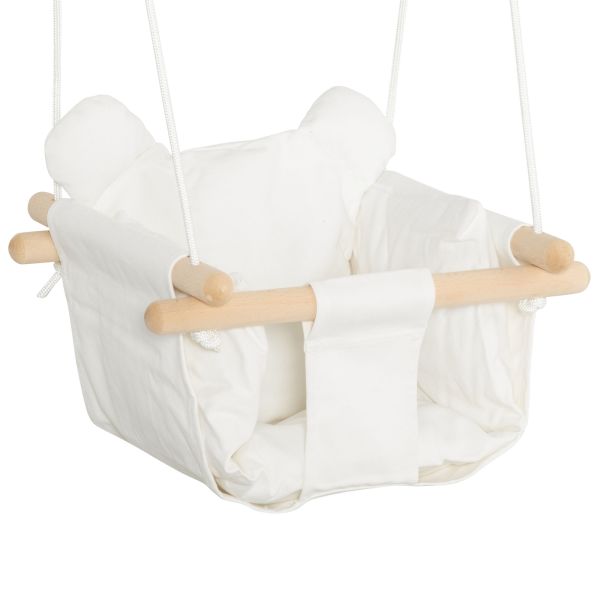 Outsunny Babyschaukel Kinderschaukel mit Sicherheitsgurt Kissen Kleinkindschaukel Babysitz Baumwolls