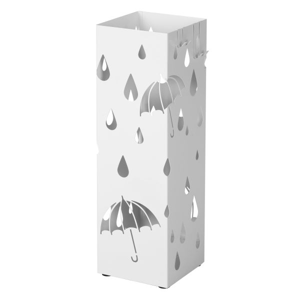 SONGMICS Schirmständer mit Wasserauffangschale Haken 15,5 x 15,5 x 49 cm