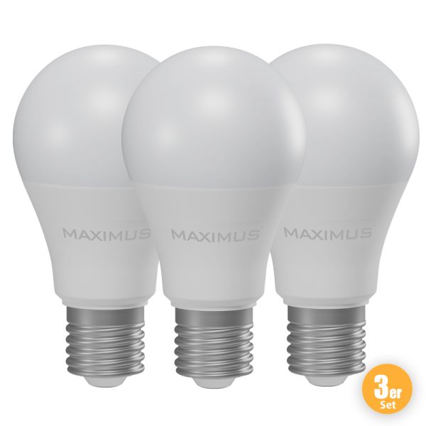 Maximus LED-Leuchtmittel Birne E27 - 3er Set