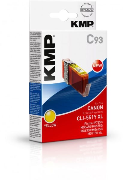KMP C93 Tintenpatrone ersetzt Canon CLI551YXL (6446B001)