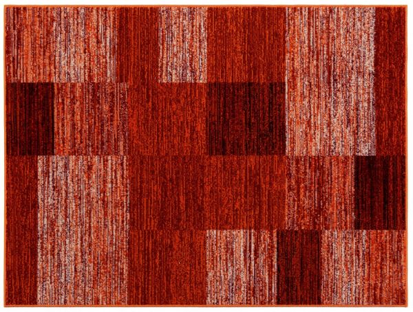 Bella Casa Teppichläufer "Shiraz", ca. 70 x 130 cm - Karo rot/terra/orange