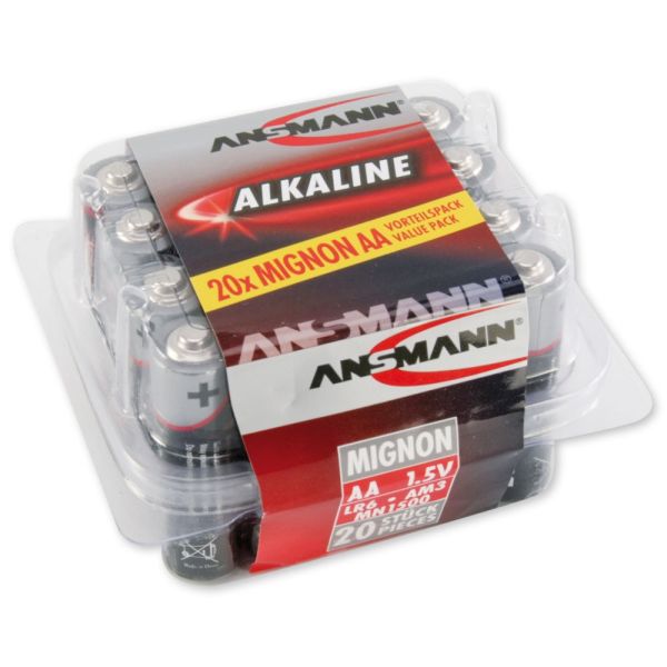 Ansmann Alkaline Batterien Mignon AA 20 Stück